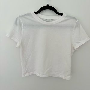 Sunday Best White Cropped Basic T-Shirt